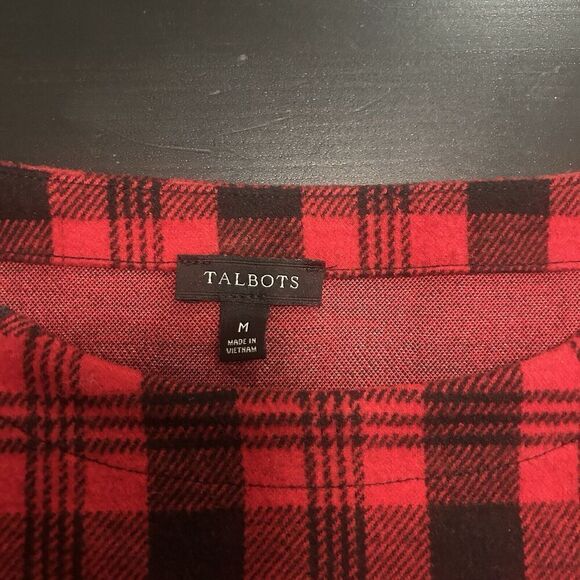 Talbots Tartan Plaid Sheath Dress Red Black Holidays Christmas Size medium - Picture 11 of 13